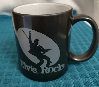 ELVIS ROCKS 2001 8oz Coffee Cup Mug Charcoal Licensed Mug   • $7.50