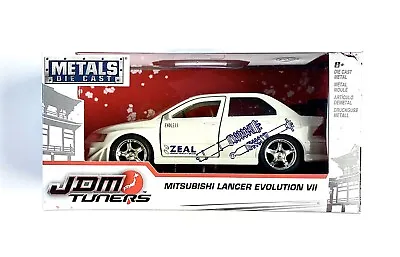 Jada Metals Die Cast JDM Tuners Mitsubishi Lancer Evolution Vll White 1:32 • $16.69