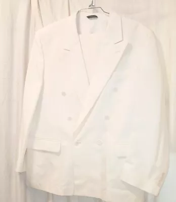 Moda Italia Men's Double Breasted Ivory Suit • $35