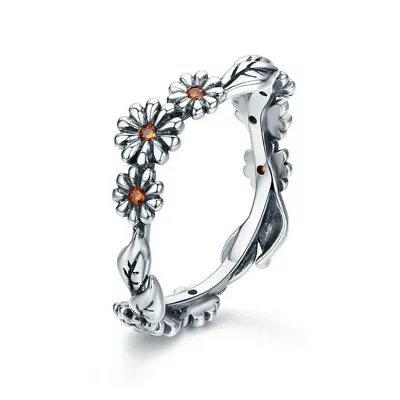 $27.95 • Buy Twisted Daisy Ring S925 Sterling Silver By Charm Heaven NEW