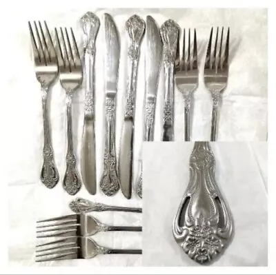 ROGERS Flatware VALENTINE PIERCED Pattern STAINLESS 18/0 SILVERWARE Vintage  • $14.69