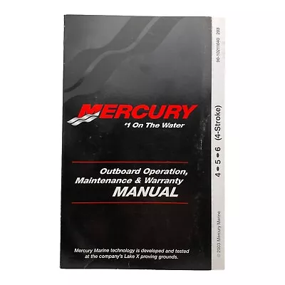 Mercury Outboard Manual 4/5/6 HP 4 Cycle 2003 #9010211040-203 • $16.95