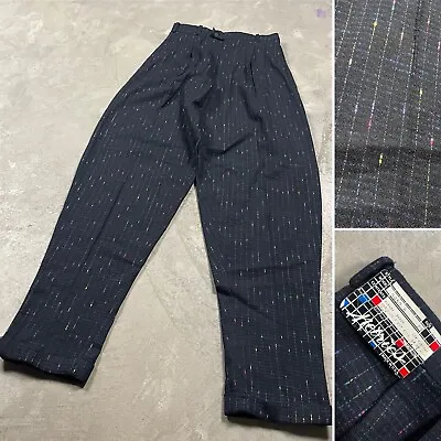 Vintage ATOMIC FLECK TROUSERS Pants Tweed Hollywood 28x35 Rockabilly Wool Baggy • $64.99