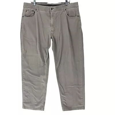 Comfort Casual Mens Pants 40 Gray Straight Chino Jeans 5-pockets Elastic Waist • $8.79