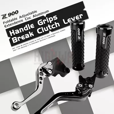 Motor Handle Grips CNC Short Brake & Clutch Levers Fit KAWASAKI Z900 Z 900 17-19 • £31.56