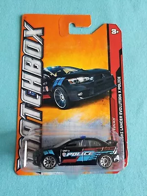 2012 Matchbox MITSUBISHI LANCER EVOLUTION X POLICE Black 90/120 LITTLE BEND  • $7