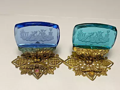 Vintage As Is Lot Czech Jeweled Filigree Place Card Holders • $15