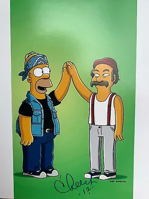 Cheech Marin Signed Simpsons Homer Simpson Matt Groening Cheech Chong Cartoon • $100