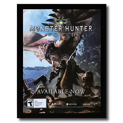 2018 Monster Hunter World Framed Print Ad/Poster PS4 Xbox One Official Promo Art • $55.49