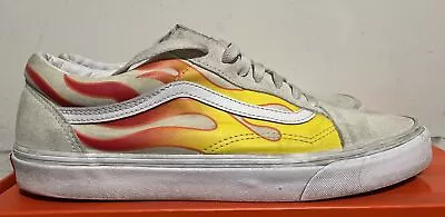 Vans Off The Wall Old Skool Flames Men Size 11.5 Cream Suede • $19.99