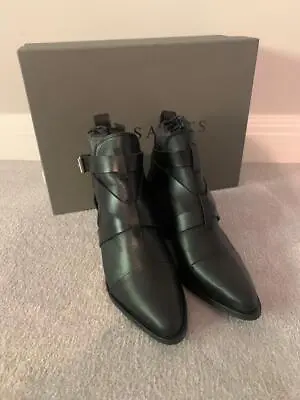AllSaints Darcy Leather Boots (UK 3) - Black (Brand New With Box) • £49
