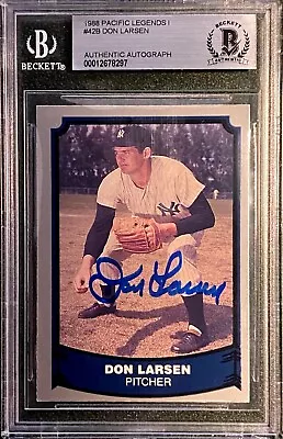 DON LARSEN 1988 Pacific #42B Slabbed Certified Authentic Autograph Beckett BAS • $49.95