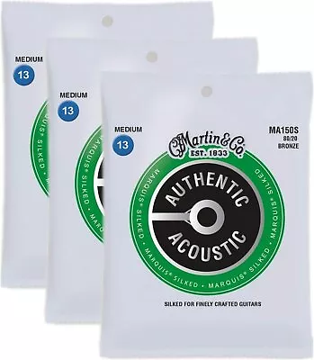 Martin MA150S Authentic Marquis Silked Medium Acoustic String 3-Pack • $26.99