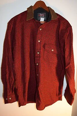 Woolrich Lands End Vtg 70% Wool Button Up Usa Made Shirt Men's Medium EUC • $22