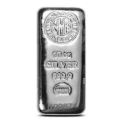 10 Oz Nadir Refinery Silver Bullion Bar .9999 Fine (BU) Lot Of 2 - Ships Fast! • $5446.69