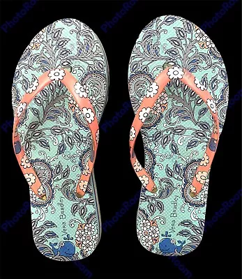 *VERA BRADLEY  Multicolored  Floral Pasley Thongs Flip Flops Women's Size 7 • $14.99