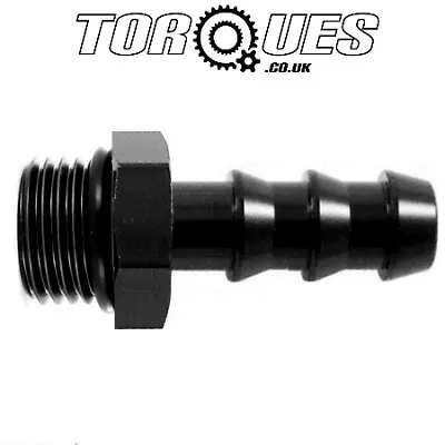 AN -6 (AN6) ORB-6 9/16  UNF Male To 10mm 3/8  Barb Adapter Fitting In Black • £3.99