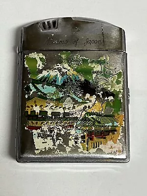 Vintage Memory Of Japan Cigarette Case With Lighter Enamel Scene Not Working • $12.29