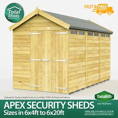 Total Sheds Apex Security Shed Pressure Treated Double Doors Fast & Free Del • £770.72