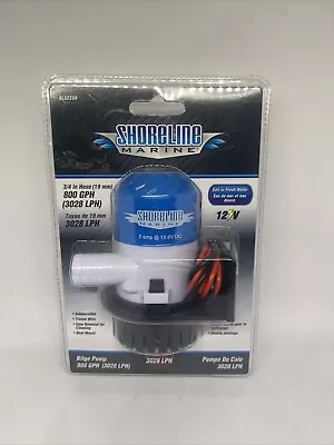 Shoreline Marine 3/4  Hose Outlet 800 GPH Bilge Pump 12V Salt Or Fresh Water • $29.95