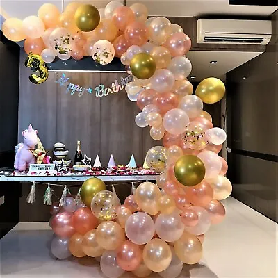 $20.96 • Buy RC&Z 120 Rose Gold Balloon Garland Arch Kit For Girl Birthday Baby Shower Decor