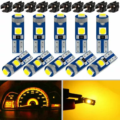 10X T5 74 3SMD-3030 LED Bulbs For Instrument Gange Cluster Dahs Light W/ Sockets • $8.99