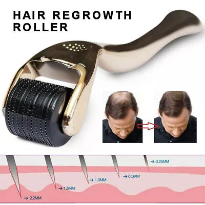 Derma Micro-Needle Titanium Roller Face Anti Aging Hair Growth Beard Regrowth • $18.36