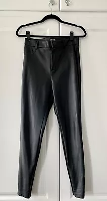 Zara Black Faux Leather Leggings / Skinny Trousers In M / 10 • £6.99