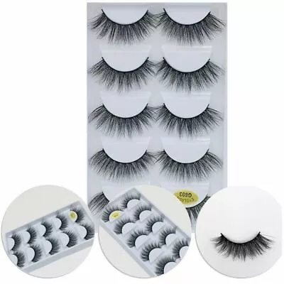  3D Mink Eyelashes False Eyelash Wispy Cross Soft Fake EyeLashes Extension Lash • £3.98