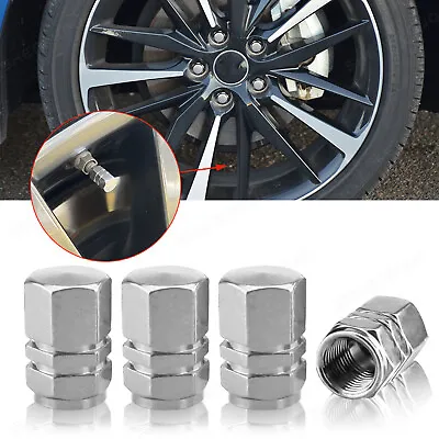 $9.59 • Buy 4Pcs Silver Work Tire Air Valve Stem Aluminum Caps Wheel Car For Toyota Camry