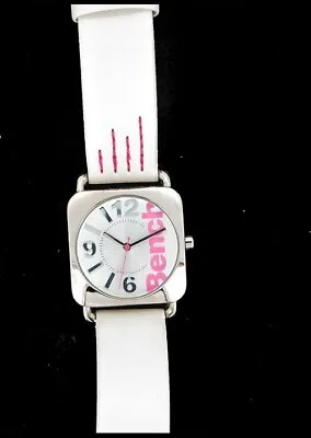 Bench Watch Silver & Pink Dial Quartz M/M White  Strap New BC0236SLBK. • £10