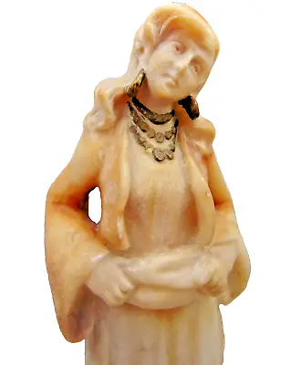 Carved Marble Gypsy Woman Figure Stone Sculpture Statue Made In Italy • $55