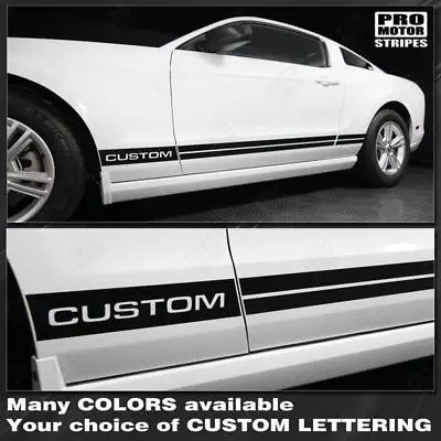 Ford Mustang 2005-2023 Rocker Panel Side Stripes Decals (Choose Color) • $33.60