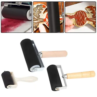 Hard Rubber Roller Printing Ink Lino Brayer Art Craft Tool Printing Roller Uk • £5.95