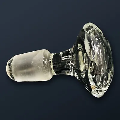 VTG Cut Glass Domed Faceted Mushroom Shape Decanter Stopper Apothecary Bottle 3” • $38.12