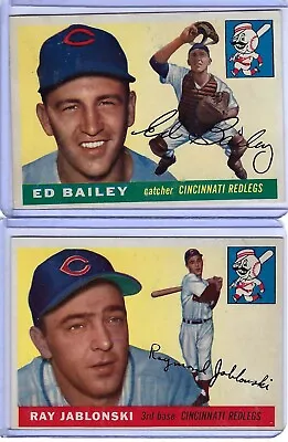 Lot Of Two 1955 Topps Baseball Cards (Cincinnati Redlegs) • $2.99