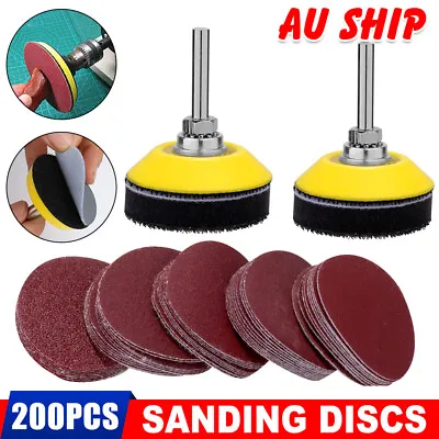 $18.95 • Buy 200PCS 50mm Sanding Discs Pads Sander 80-3000 Grits Tool Kit Hook Loop Sandpaper
