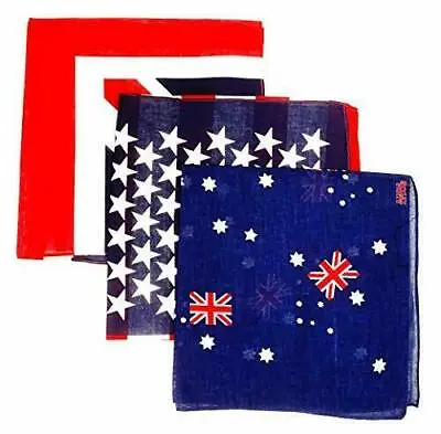 £5.99 • Buy Pack Of 3 Bandanas - Country Flag Bandana USA UK Australian Trendy Headband Neck