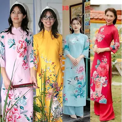 Vietnamese Traditional Ao Dai For Women Ao Dai For Girls 3D Print • $27.99