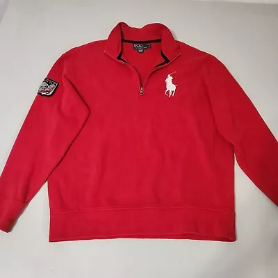 Vintage Polo Ralph Lauren Ski Sweater Mens Large Tall Red Big Pony 1933-34 • $28.88