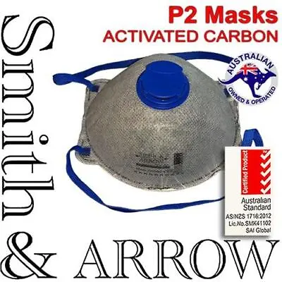 12 X P2 CARBON FILTER FACE MASKS CUPPED VALVE PAINT SMOKE DOCTOR SURGERY FUMES • $119.95