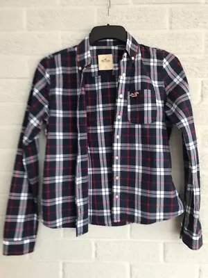 HOLLISTER Boys Checked Navy/Red/White Shirt Top Size S (Approx.Age 10/12 Years)  • £1.50