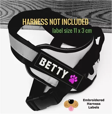 £9.45 • Buy 2 Personalised EMBROIDERED NAME LABELS Patch/tag For Julius K9 Dog Harness SMALL