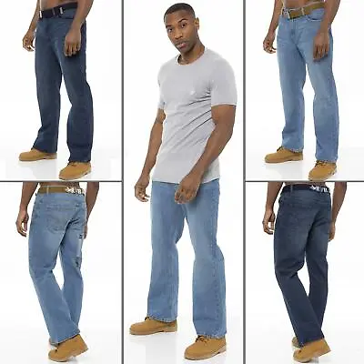 £21.99 • Buy FBM Mens Bootcut Jeans Denim Blue Distressed Bootcut Wide Flared Casual Trousers