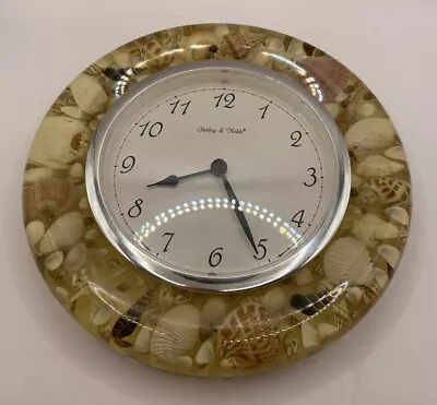 Vintage Lucite Seashell Wall Clock Sterling & Noble Works!! • $20