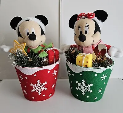 Very Cute Disney Mickey & Minnie Mouse Christmas Bucket Decorations • $25