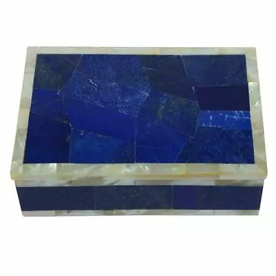 6 X4  Marble Box Jewelry Trinket Inlay Pietra Dura Mosaic Blue Malachite S5 • $255