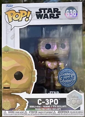 Star Wars Disney 100th - C-3PO Diamond Facet #638 Funko Shop Pop Vinyl NEW • $52