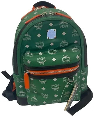 MCM RESNICK 10461905 BACKPACK Green Leather Reflective Detail RetaIl $1200 LtdEd • $499.99