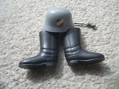 Vintage Action Man Palitoy German Stormtrooper Helmet Hasbro & Jack Boots • £25